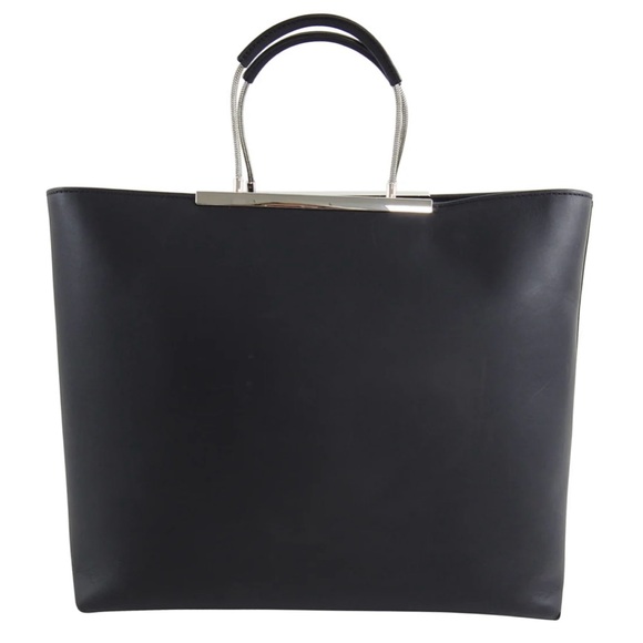 Alexander Wang Black Zip Top Logo Letters Dime Tote Bag - Picture 8 of 13